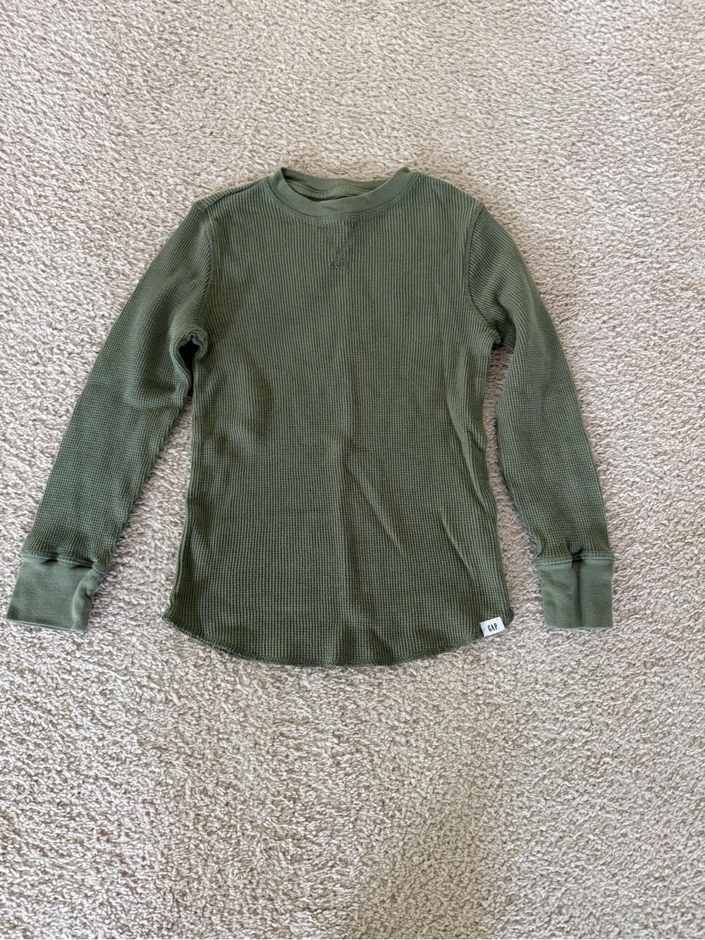 GAP Olive Green Waffle Knit Long Sleeve Tee